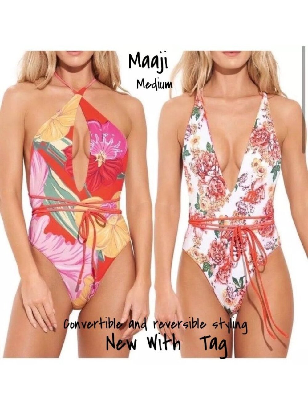 Maaji One Piece Reversible Swimsuit Size Medium New With Tag